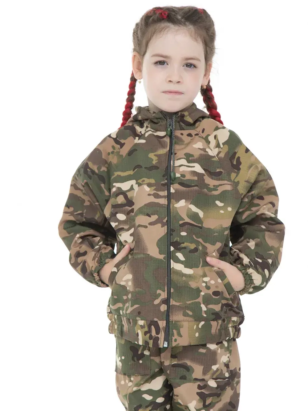 Детский Демисезонный Камуфляжный костюм на флисе FRMULTICAM