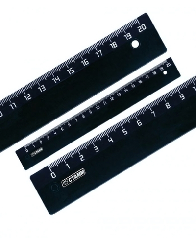 Линейка 20см. черн. (Стамм)
