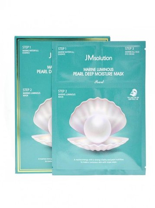 Трёхшаговый увлажняющий набор с жемчугом JMsolution Marine Luminous Pearl Deep Moisture Mask, 30мл