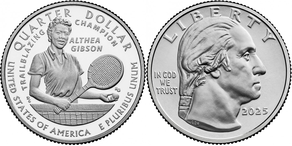 США 25 центов 2025 Американские женщины 20 Алтея Гибсон
