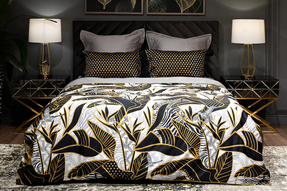 Наволочки 2шт 50x70 Garda Decor Тропики 50x70 золотые/черные