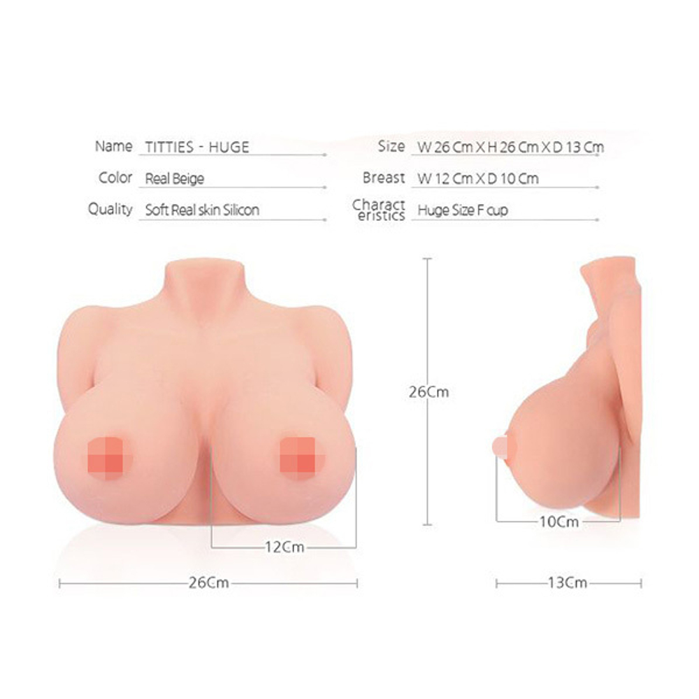 Мастурбатор-полуторс 26х26х13см с пышным бюстом Kokos Titties Cup