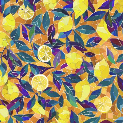 Мозаика с яркими лимонами