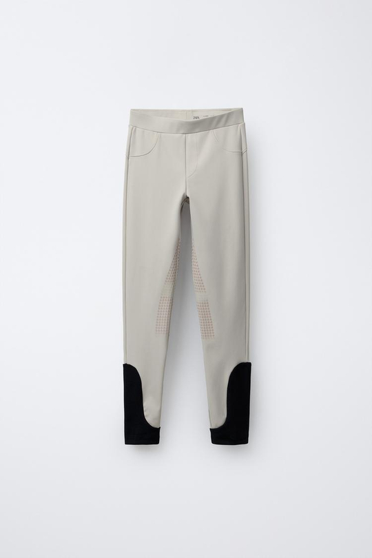 ZARA ЛЕГГИНСЫ ДЛЯ ВЕРХОВОЙ ЕЗДЫ, БЕЖЕВЫЙ МЕЛАНЖ