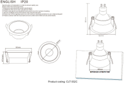 Светильник встраиваемый Crystal Lux CLT 052C BL-GO