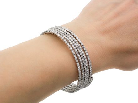 Браслет "Дорожки" 11,5мм, со стразами