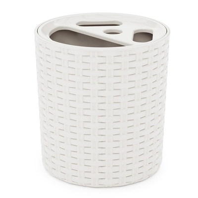 Подставка для зубных щеток "Плетенка" (белая)