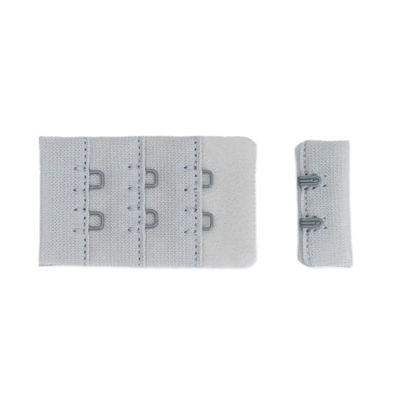 Застежка с крючками светло-серая 2 ряда (цв. 166), 33*55 мм