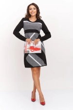 Платье С 1559/черный-серый графит