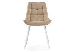 Стул на металлокаркасе Челси велюр бежевый / белый