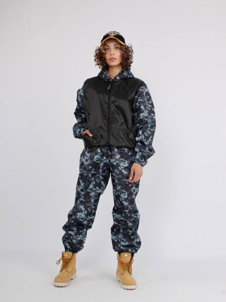 Костюм для активного отдыха Prival Ветровлагозащитный, женский, чёрный + кмф Город