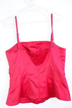 Топ алый, атласный, для рокового образа 46 размер