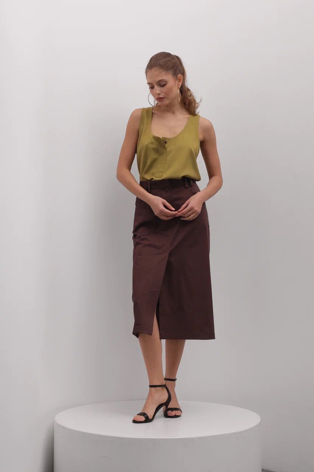 Юбка их хлопка длина миди