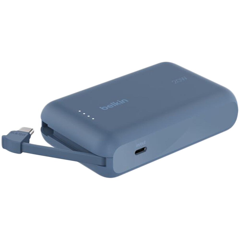 BELKIN 10k PD20w Integrated USB-C Cable Power Bank, Blue