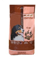 Сухой корм Дилли для взрослых собак всех пород, говяжья печень, 4 кг