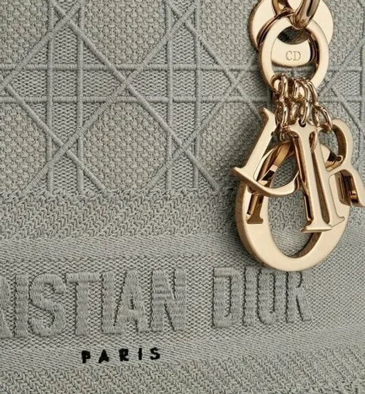 Сумка женская Dior Lady D-lite, модель среднего формата серый