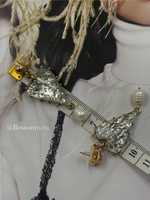 Серьги в форме "Сердца" прозрачные с подвесками из натурального жемчуга