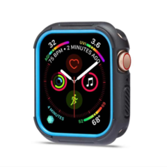 Силиконовый чехол Sport Case для Apple Watch 38 мм (Черный с синим)