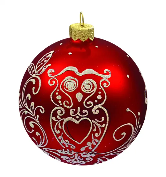 Шар &quot;Снежный филин&quot; 65 мм., стекло, в подарочной упаковке., Коломеев (КУ-65-17344)