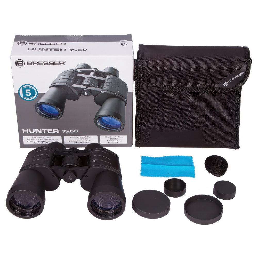 Бинокль Bresser Hunter 7x50 - Комплект поставки