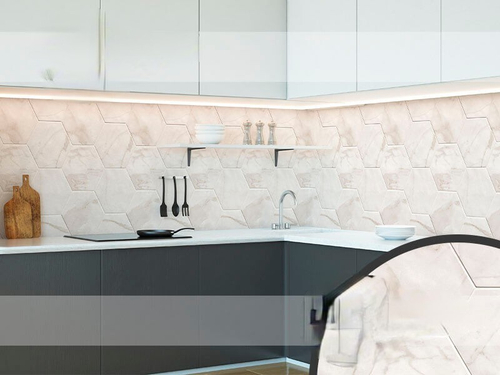 Кухонный фартук Альпийский мрамор (Ф-113) 3000х600 мм