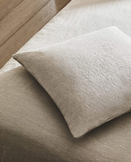 ZARA HOME ЛЬНЯНОЙ ЧЕХОЛ ДЛЯ ДЕКОРАТИВНОЙ ПОДУШКИ, СВЕТЛО-СЕРЫЙ