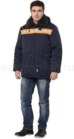 Куртка зимняя "Бригада" (синий/оранжевый)
