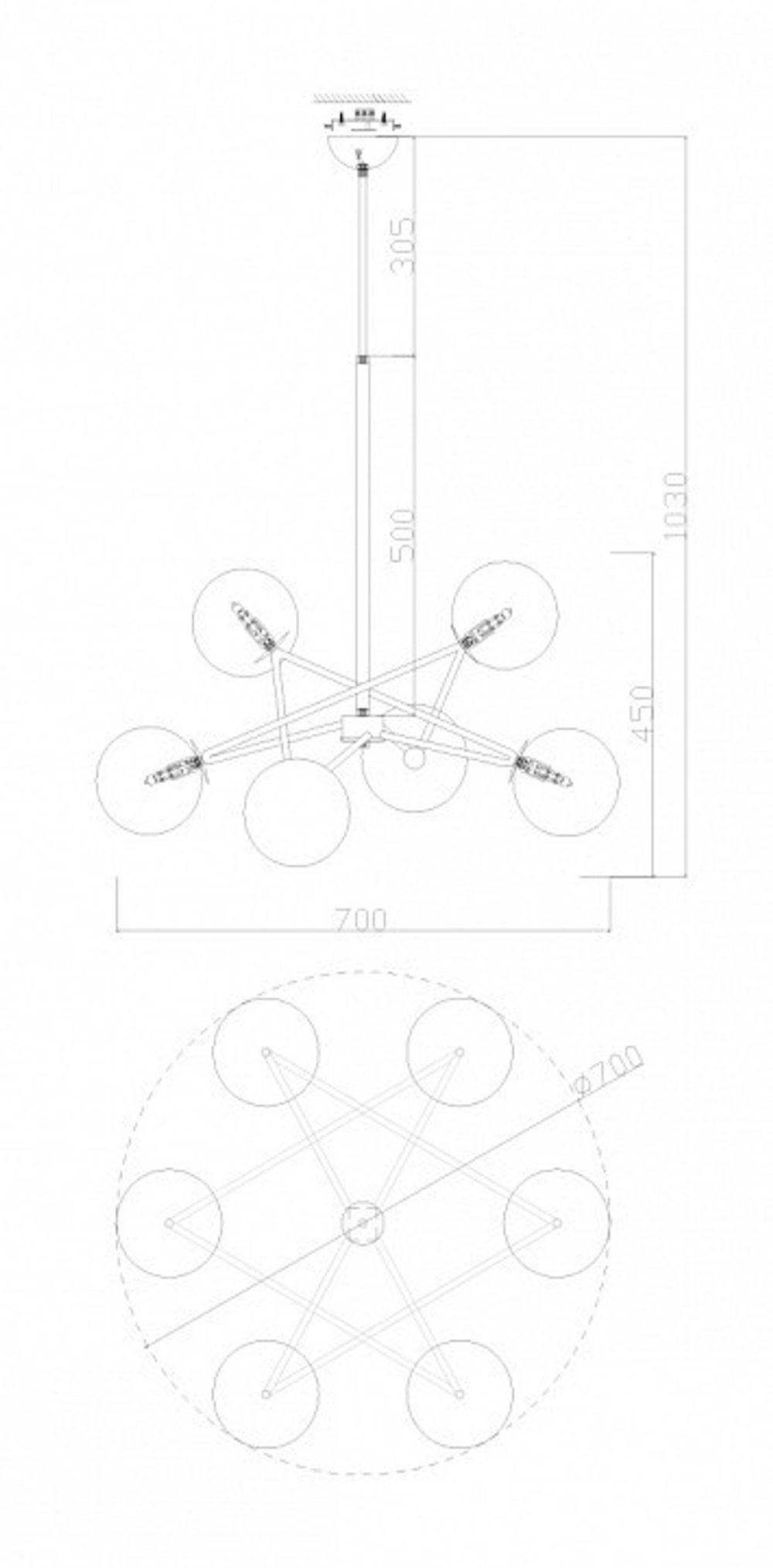 Люстра на штанге Freya Bumble FR5144PL-06TR
