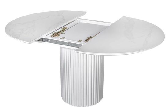 Стол DUBAI 110 (+32) белая керамика матовая / белая опора