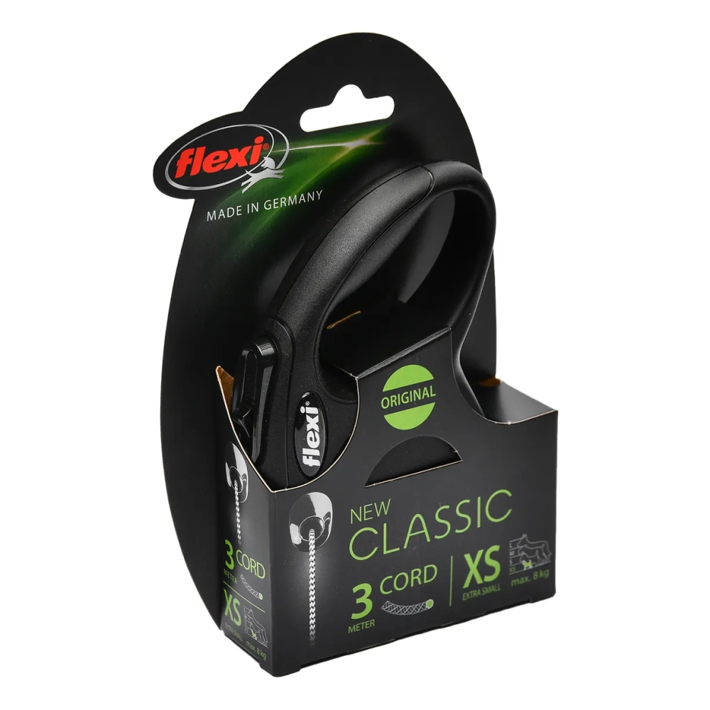 Флекси 40001F Рулетка New Classic XS 3м до 8кг (трос) черная