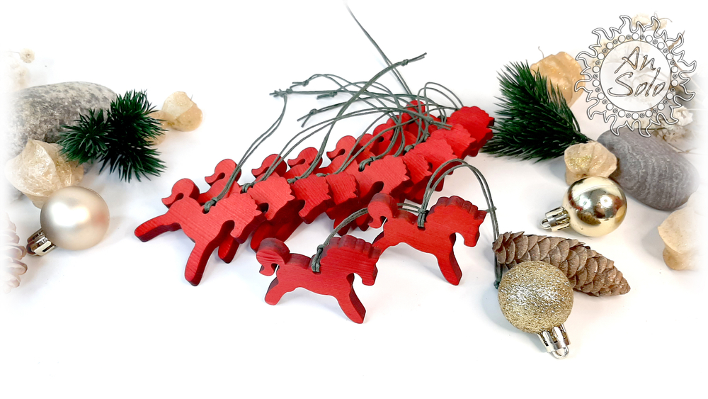 Набор ёлочных игрушек "Красная лошадка"