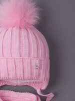 Шапка для девочки зимняя вязаная и шарф