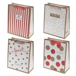 GAEM Пакет подарочный M (бумага 230г/м2, блок микс 12шт), L26 W10 H32 см, 4в.