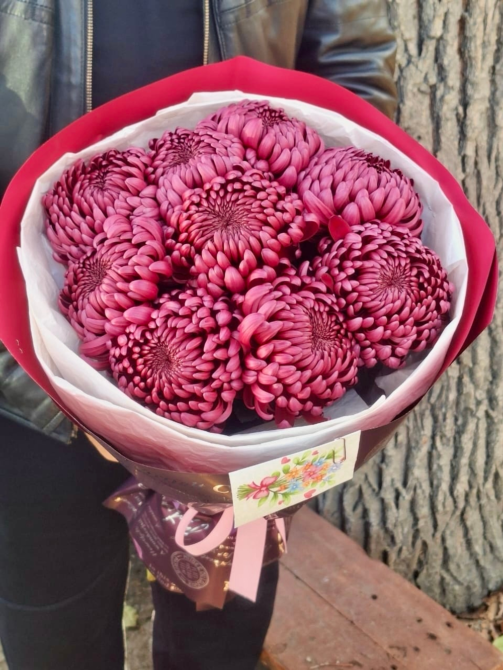 Букет хризантем "Бигуди"