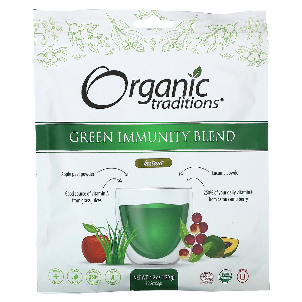 Organic Traditions, Green Immunity Blend, мгновенное действие, 120 г (4,2 унции)