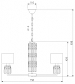 Подвесная люстра Eurosvet Zaffiro 10099/8 хром/прозрачный хрусталь Strotskis (новый абажур)