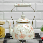 Чайник 2,6л эмаль "Flowers", индукция, комб. ручка "под золото", Z-4501