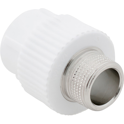 Муфта комбинированная, бел. PP-R D 20х1/2", НР, РТП (150/25)