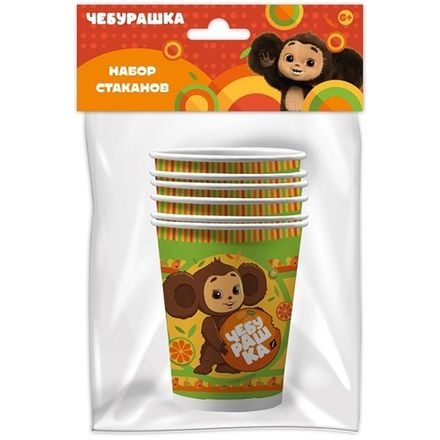 Стаканы С ДР "Чебурашка" 6 шт