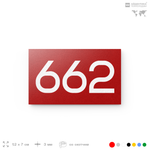 Номер на дверь 662, табличка на дверь для офиса, квартиры, кабинета, аудитории, склада, красная 120х70 мм, Айдентика Технолоджи