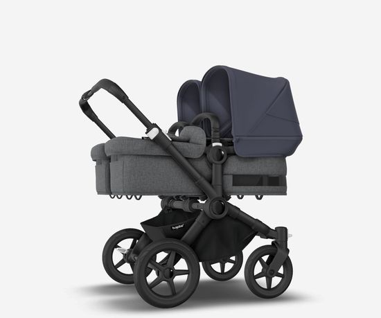 Коляска для двойни 2 в 1 Bugaboo Donkey 5 Twin Stormy blue/Grey melange/Black