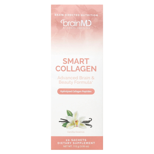 BrainMD, Smart Collagen, ванильная эссенция, 20 пакетиков по 5,6 г
