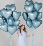 Ag Шар Сердце 18"/46 см, голубой утренний туман, бохо (БГ-15)