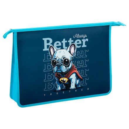 Папка для тетрадей 2 отделения А4 на молнии Спейс, рисунок на пластике, The Best