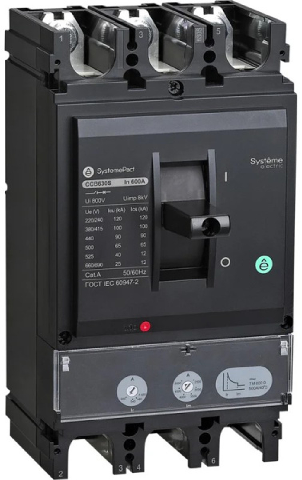 Автоматический выключатель в литом корпусе Systeme Electric SPC630S600L3DF