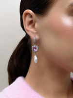 Серьги "NEW Posh" из жемчуга с цирконами