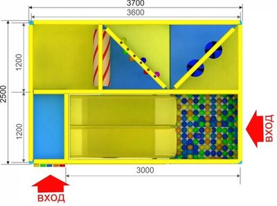 Детский игровой лабиринт «Сорока» 9,25 м² (3,7*2,5*2.5м)