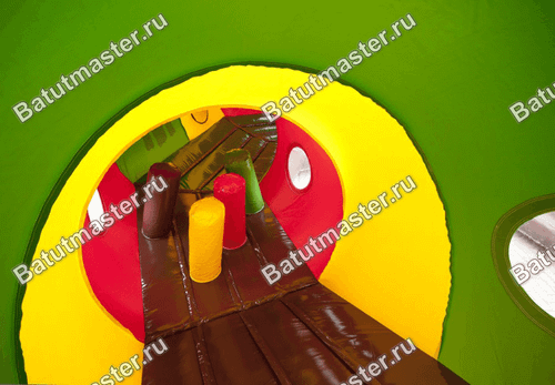 Коммерческий надувной батут "Тоннель веселый поезд"