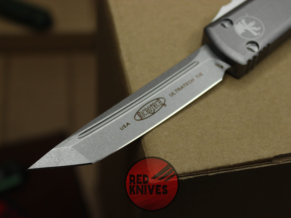Нож Microtech Ultratech Tanto T/E A+++ - серая рукоять, клинок апокалиптик