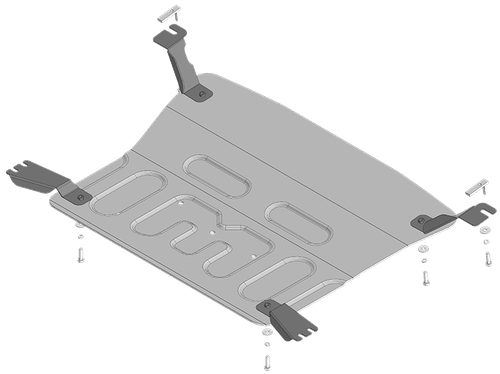 Защита картера Двигателя, КПП. 4 мм, Алюминий. для Hongqi HS5 2023-н.в. MOTODOR.343901